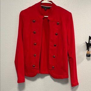 Tommy Hilfiger Women's Red Double-Breasted Blazer